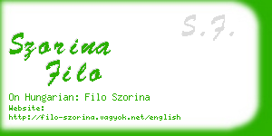 szorina filo business card